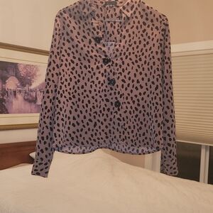 Dynamite Blush and Black Spotted Top